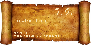 Tiroler Irén névjegykártya